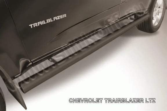 Фото Slitkoff Пороги d76 труба черные CHEVROLET Trailblazer