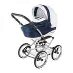 фото Коляска 2 в 1 BeBe-mobile Santana 01r синяя с белым