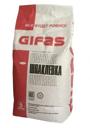 Фото Шпатлевка Gifas Универсал гипсовая 5 кг