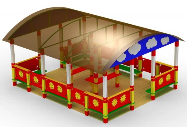 Фото Яркая детская беседка