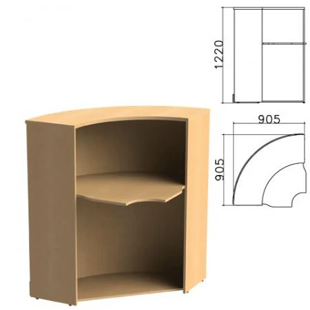 Фото Стойка ресепшн угловая "Монолит", 905х905х1220 мм, цвет бук бавария, УМ53.1