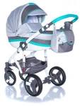 фото Коляска 2в1 BeBe-Mobile Movo R9 кожа мятная + серый/темно-серый + белый