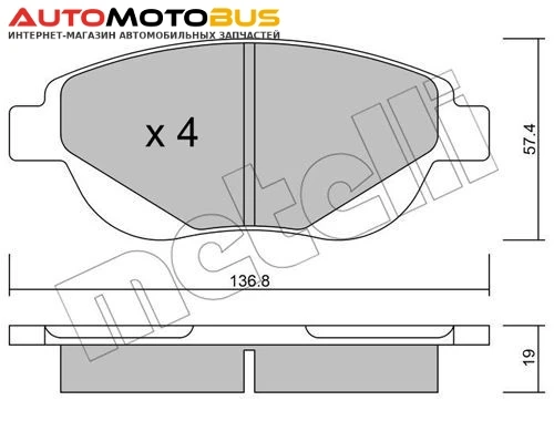 Фото Комплект тормозных дисковых колодок METELLI 22-0948-0