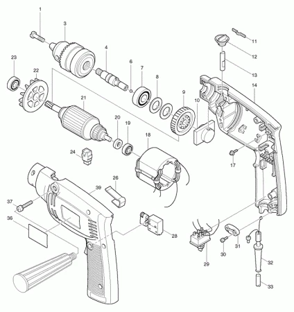 Фото Makita Кабель резиновый 1.0-2-2.0 дрель Makita HP1641F рис.(30)