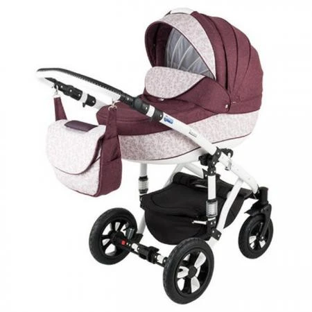 Фото Коляска 2в1 BeBe-Mobile Toscana 232W бордовый/розовый с цветами