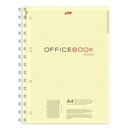 Фото Тетрадь 80 л., А4 HATBER, гребень, клетка, выборочный лак, "Office Book" ("Офисная")