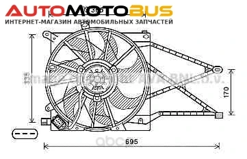 Фото Bентилятор охлаждения двигателя Opel Astra, Zafira 04 Ava OL7649