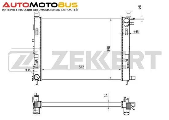 Фото Радиатор охлаждения двигателя ZEKKERT MK-1353