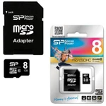 фото Карта памяти micro SDHC 8 GB SILICON POWER скорость передачи данных 10 Мб/сек. (class 10), с адаптером