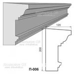 фото Декоративные элементы лепнины - фасадный подоконник П-006 из пенопласта