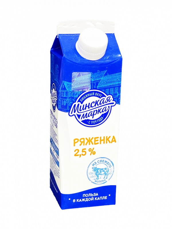 Фото Ряженка Минская марка 2,5% 500г пюр-пак