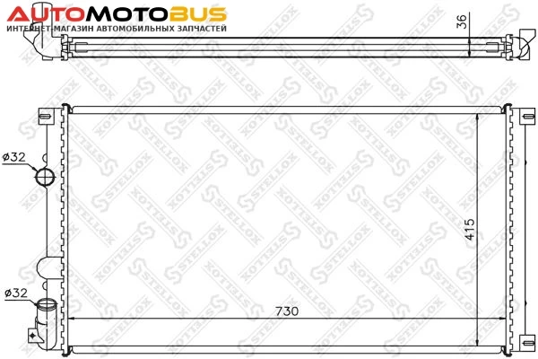 Фото Радиатор охлаждения двигателя STELLOX 10-26169-SX