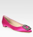 фото Туфли Manolo Blahnik 211998 Hangisi Satin Flats