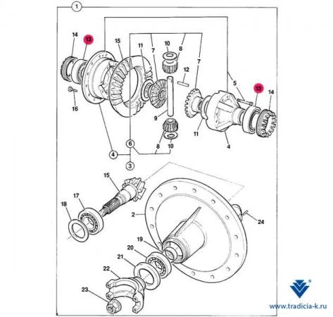 Фото Подшипник дифференциала ПМ 907/50100 на JCB 3CX