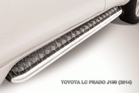 Фото Slitkoff Защита порогов d76 с листом усиленная Toyota Land Cruiser Prado 150 2014