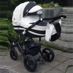 фото Коляска 2в1 BeBe-Mobile Movo 13S-С кожа 100 % белая/черная