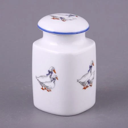 Фото Банка для пищевых продуктов "гуси" 100 мл.высота=8 см.без упак. Bohemia Porcelan (655-059)