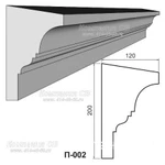 фото Декоративные элементы лепнины - фасадный подоконник П-002 из пенопласта