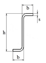 Фото Стальной гнутый тонкостенный Z-образный профиль (СГТZ 320*80*t мм)