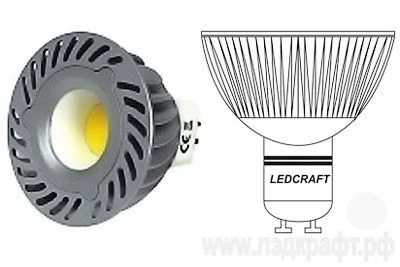 Фото Светодиодная лампа MR16 GU10 LC-60-MR16-GU10-3-220-WW Ledcraft