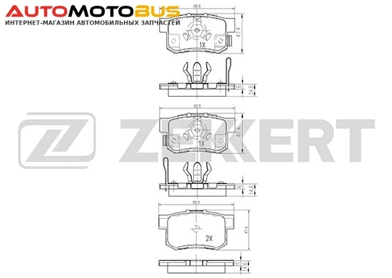 Фото Комплект тормозных колодок, дисковый тормоз ZEKKERT BS-1258