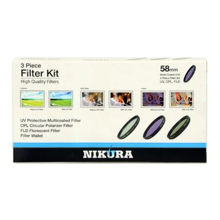 Фото Nikura Набор фильтров 58 мм Nikura 3-Piece Multi-Coated Filter Kit (UV, CPL, FLD)