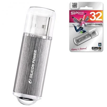 Фото Флэш-диск 32 GB, SILICON POWER ultima II-I Series, USB 2.0, серебристый