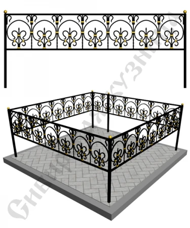 Фото Оградка металлическая на кладбище №15 - изготовим "под ключ"