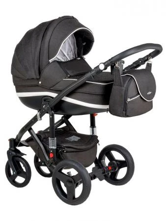 Фото Коляска 2в1 BeBe-Mobile Movo R11 кожа белая + черный