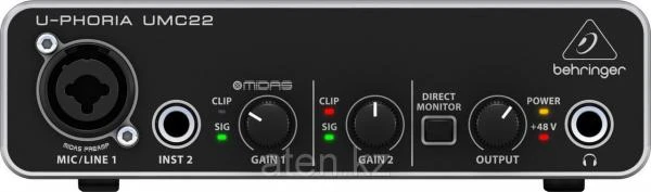 Фото Behringer UMC22 -USB-аудиоинтерфейс,2входа