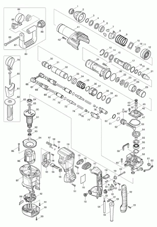 Фото Makita Цилиндрическая направляющая отбойный молоток Makita HM0871C рис.(37)