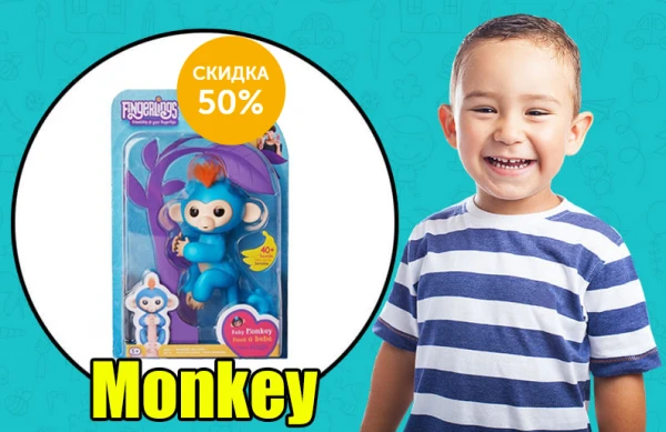 Фото Fingerlings Monkey интерактивная игрушка обезьянка