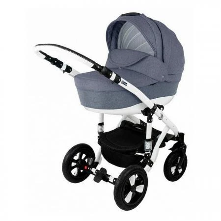 Фото Коляска 2в1 BeBe-Mobile Toscana Deluxe Len 80L-B лен темно-синий