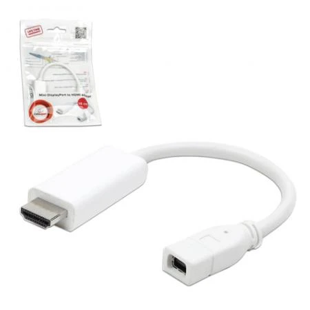 Фото Кабель-переходник miniDisplayPort-HDMI, 0,1 м, CABLEXPERT, F-M, экранированный, A-mDPF-HDMIM-001-W