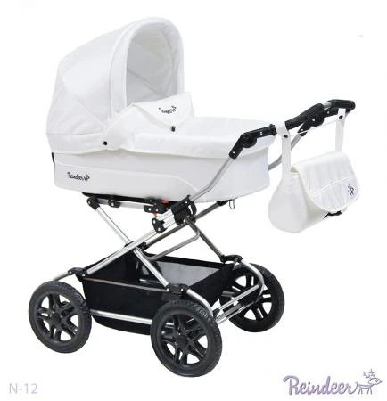 Фото Коляска 3в1 Reindeer "Nova" set 3 с конвертом N-12 Белая