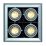 фото AIXLIGHT®, MOD 4 MR16 светильник встраиваемый для 4-х ламп MR16 по 50Вт макс., серебристый / черный | 154142 SLV