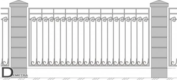 Фото Кованый забор З-014 (1.8м. x 2.8 м)
