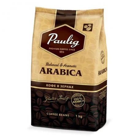 Фото Кофе в зернах PAULIG (Паулиг) "Arabica", натуральный, 1000 г, вакуумная упаковка