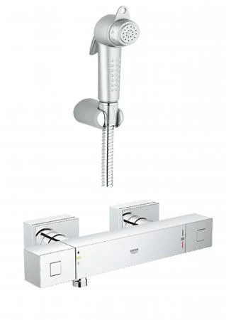 Фото Гигиенический душ с термостатом Grohe Grohtherm Cube 34428 настенный