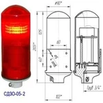 фото Светильник (LED) «Заград. огонь» «цилиндр» 220В красный IP54 на трубу