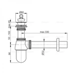 фото Сифон для раковины AlcaPlast A437 с донным клапаном