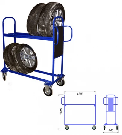 Фото Мобильный стеллаж для автомобильных колес
