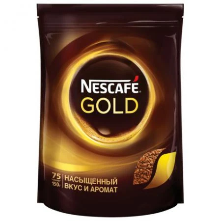 Фото Кофе растворимый NESCAFE "Gold", 150 г, мягкая упаковка