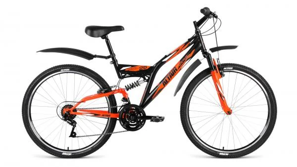 Фото Велосипед Altair MTB FS 26 1.0 черный/оранжевый