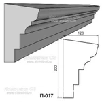 фото Декоративные элементы лепнины - фасадный подоконник П-017 из пенопласта