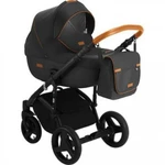 фото Коляска 2в1 BeBe-Mobile Ravenna Deluxe V205 кожа 100 % графит/оранжевая