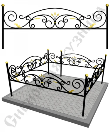 Фото Оградка металлическая на кладбище №2 - изготовим "под ключ"