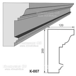 фото Декоративные элементы лепнины - фасадный карниз К-007 из пенопласта