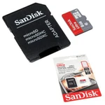 фото Карта памяти micro SDHC, 8 GB, SANDISK Ultra, скорость передачи данных 48 Мб/сек. (class 10), с адаптером