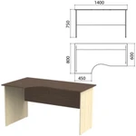 фото Стол письменный эргономичный "Канц", 1400х800х750 мм, левый, цвет венге/дуб молочный (КОМПЛЕКТ)
